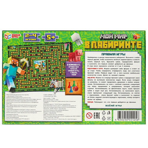 Настольная игра-ходилка Мой мир. В лабиринте