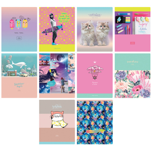 Тетрадь клетка 48л. А5 BG Mix-10. Девочки