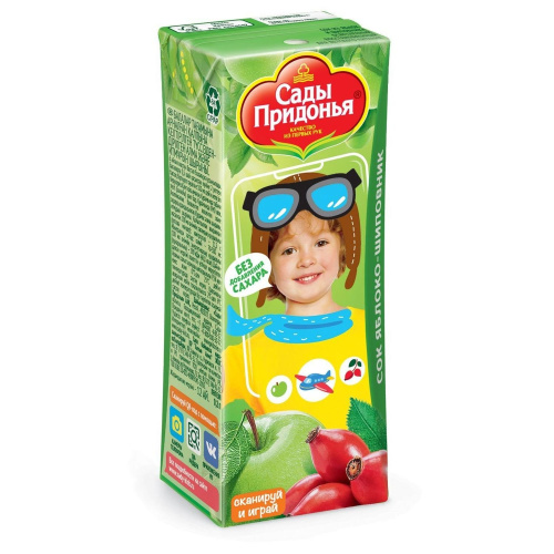 Сок Сады Придонья яблоко, шиповник 200 мл