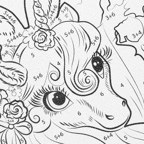 Раскраска по номерам Единорог