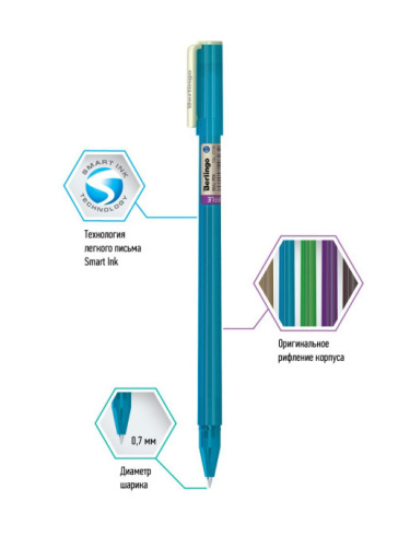 Ручка шариковая Berlingo Riffle 0,7мм синяя