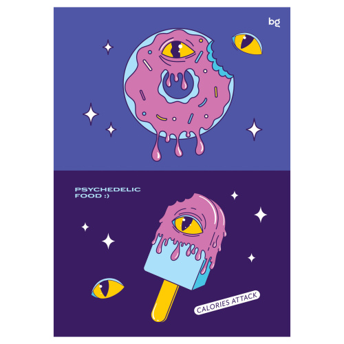 Тетрадь клетка 96л. А4 BG Время для еды