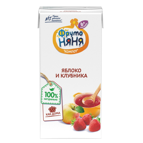 Компот Фруто Няня из яблок и клубники 200 мл с 6 месяцев