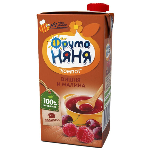 Компот Фруто Няня с вишней и малиной, 500 мл