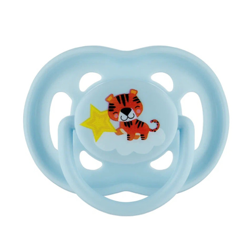 Ортодонтическая пустышка силиконовая Roxy-Kids TIGER, 2 шт в контейнере, с 0-6 месяцев