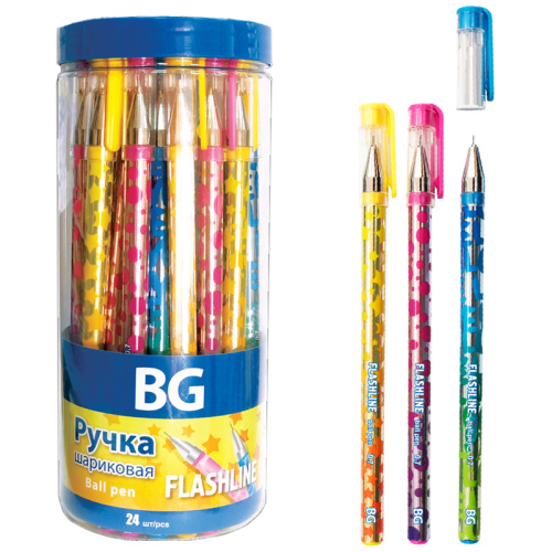 Ручка шариковая синяя 0,7мм BG Flashline