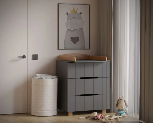 Комод Incanto VIKKI 800/3 (графит,бук)