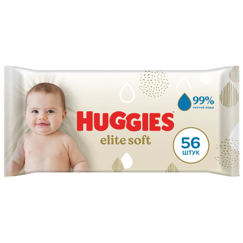 Влажные салфетки Huggies Elite Soft 56 шт