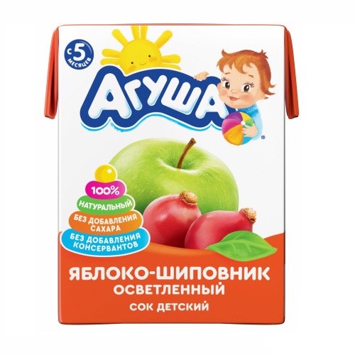Сок Агуша яблоко, шиповник 20 0мл