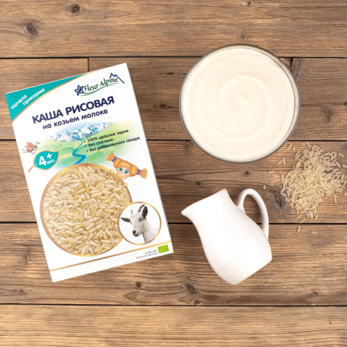 Каша на козьем молоке Fleur Alpine Organic рисовая 200 г с 4 месяцев
