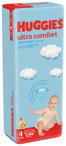 Подгузники Huggies Ultra Comfort Jumbo 4 для мальчиков 50шт