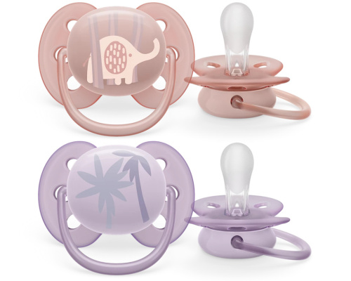 Пустышка для девочек Philips AVENT ultrasoft deco с 0-6 месяцев, 2шт