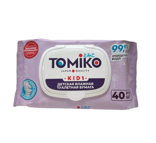 Детская влажная туалетная бумага TOMIKO 40шт