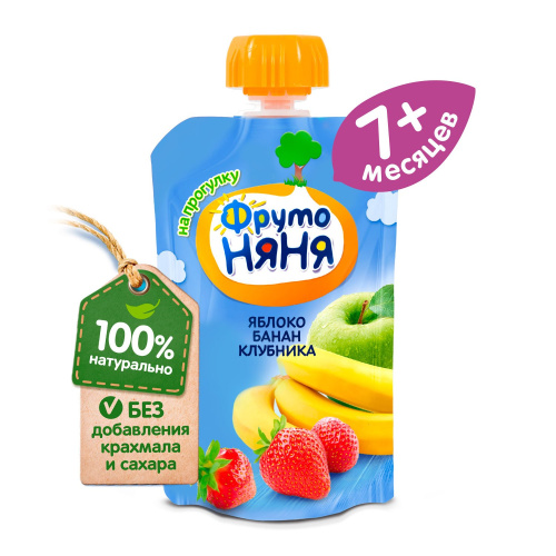Десерт Фруто Няня яблоко, банан, клубника 90 г