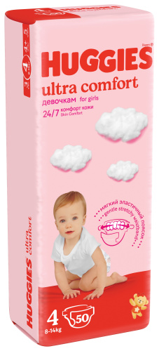 Подгузники Huggies Ultra Comfort Jumbo 4 для девочек 50шт