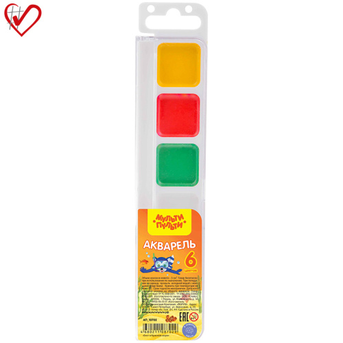 Акварель Мульти-Пульти Енот в Красном море медовая 6 цветов без кисти
