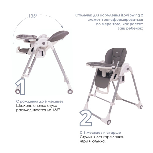 Стульчик для кормления iLovi Swing 2 (Gray)