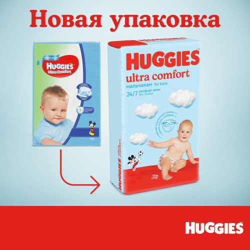 Подгузники Huggies Ultra Comfort для мальчиков 3, 78 шт