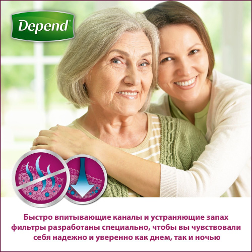 Впитывающее нижнее белье Depend для женщин L/XL (50-56) 9 шт