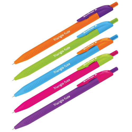 Ручка шариковая автоматическая Berlingo Triangle Fuze RT синяя 0,7мм