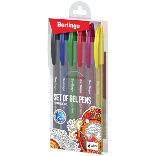 Набор гелевых ручек 6цв. 0,5мм Berlingo Triangle Gel
