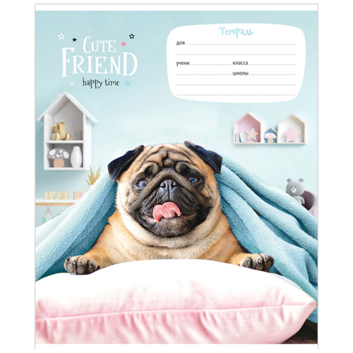 Тетрадь линия 24л. ArtSpace Питомцы. Happy time