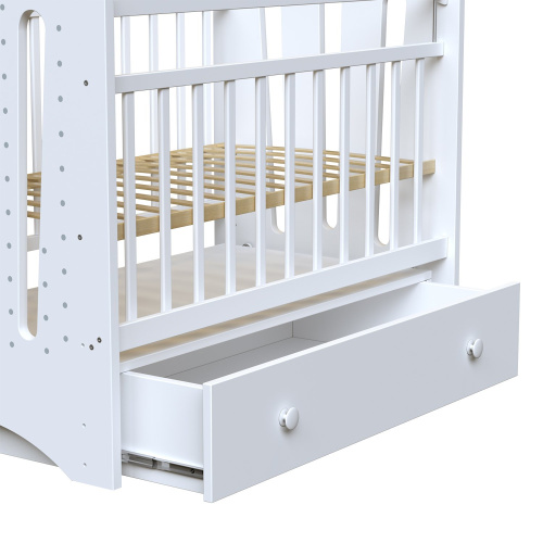 Кровать детская Bonne с маятником и ящиком(белый)