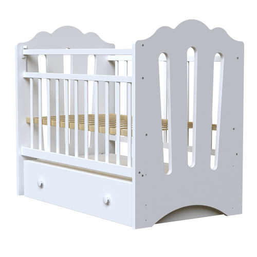 Кровать детская Bonne с маятником и ящиком(белый)