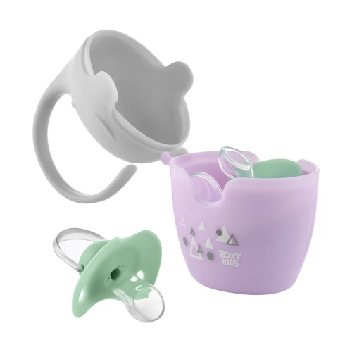 Контейнер для соски-пустышки Roxy-Kids ELEPHANT, с пустышкой, цвет сиреневый
