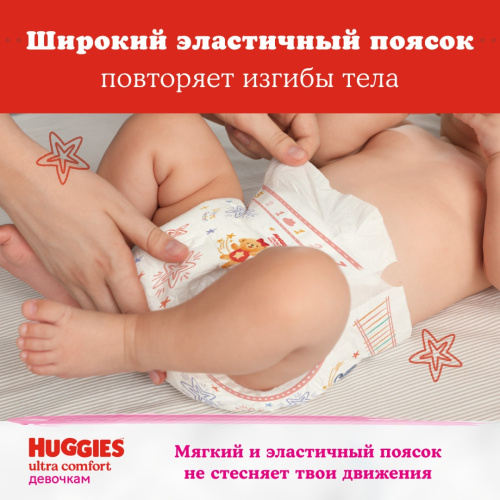Подгузники Huggies Ultra Comfort для девочек 4 8-14 кг 19 шт