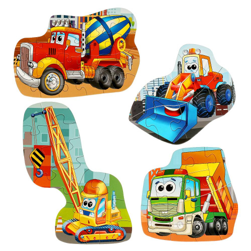 Набор Пазлы-макси 4 в 1: 8, 12, 15, 20дет. Полезный транспорт