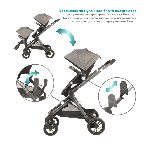 Коляска для двойни Evenflo Pivot Xpand (Gray)