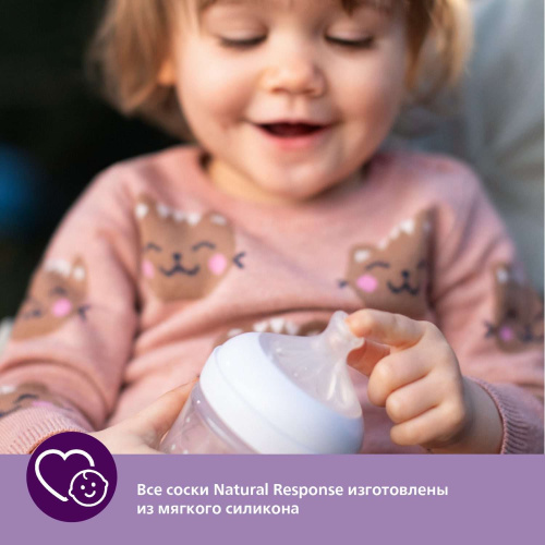 Соски Philips AVENT Natural Response без капель, протис колик 1+мес 2шт средний поток