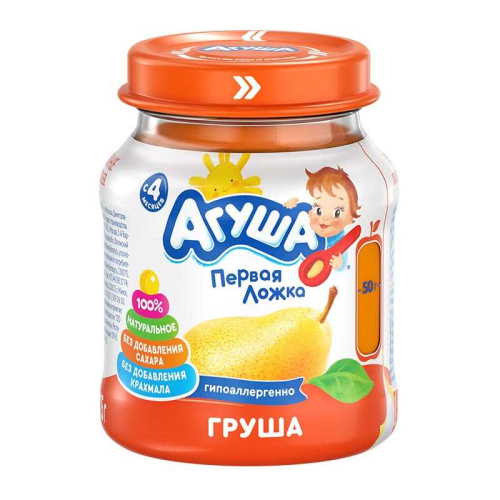 Фруктовое пюре Агуша груша 100г