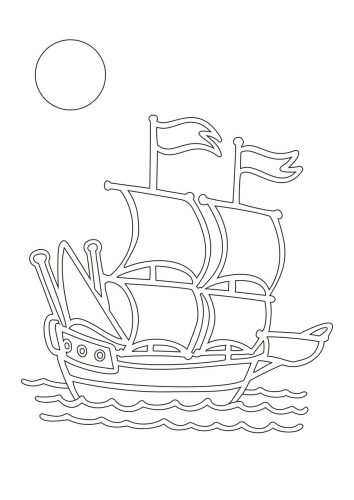 Трафарет Кораблик