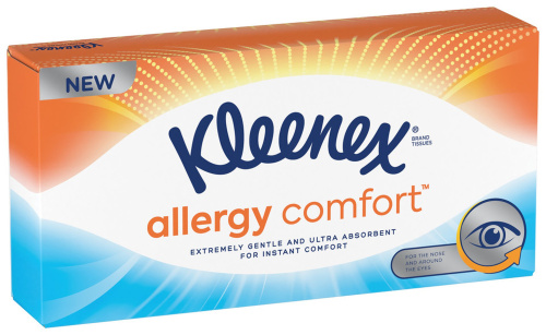 Бумажные салфетки Kleenex гипоаллергенные Comfort BOX 56шт