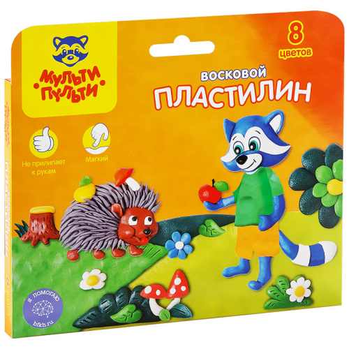 Пластилин 8цв. 120гр. Мульти-Пульти.Енот в лесу