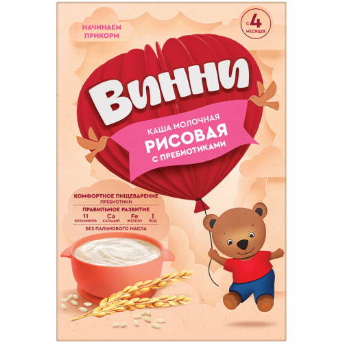 Молочная рисовая каша Винни, 200г