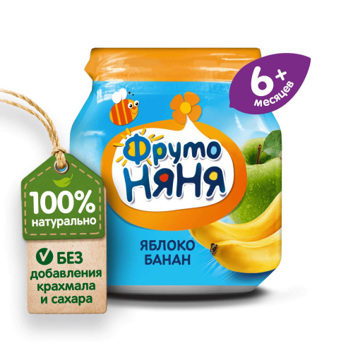 Пюре Фруто Няня яблоко, банан 100 г