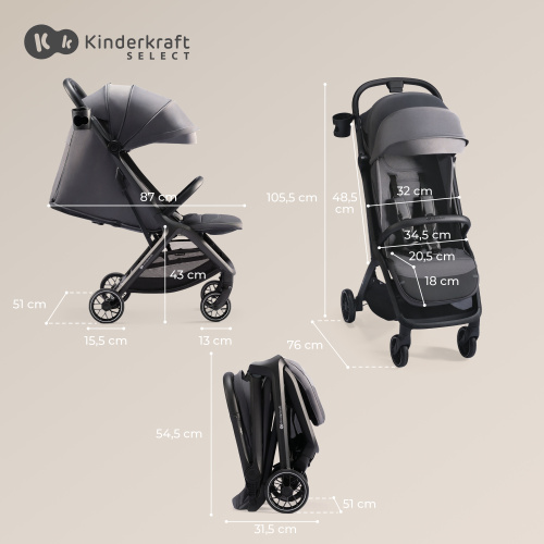 Коляска прогулочная Kinderkraft NUBI 2 (Sand Beige)