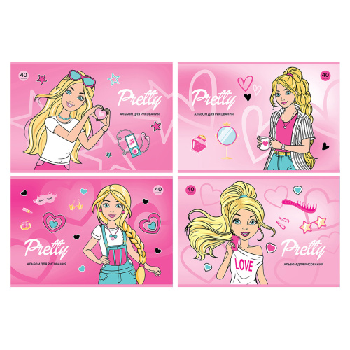 Альбом для рисования 40л. BG Pretty Girls
