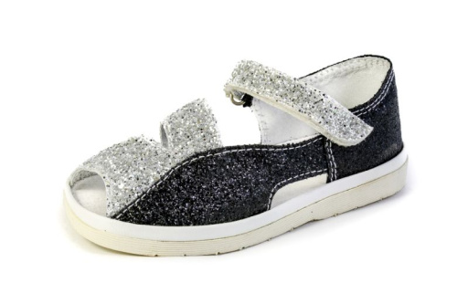 РИМАЛ:Босоножки  нарядные ИК д/д р.14,5 чер/сереб