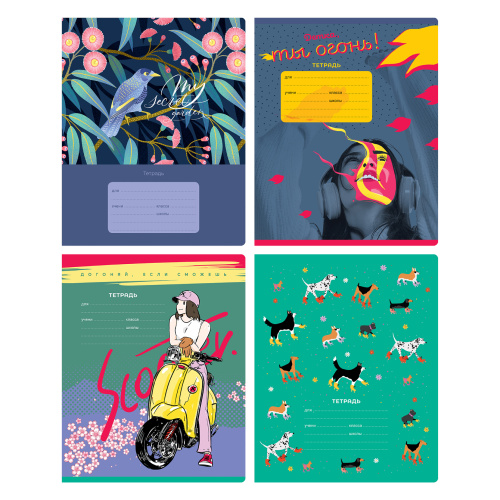 Тетрадь клетка 24л. BG Mix-12. Девочки