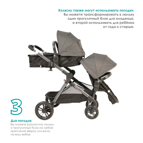 Коляска для двойни Evenflo Pivot Xpand (Gray)