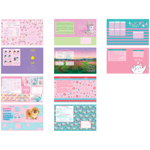 Тетрадь линия 12л. BG Mix-10. Девочки