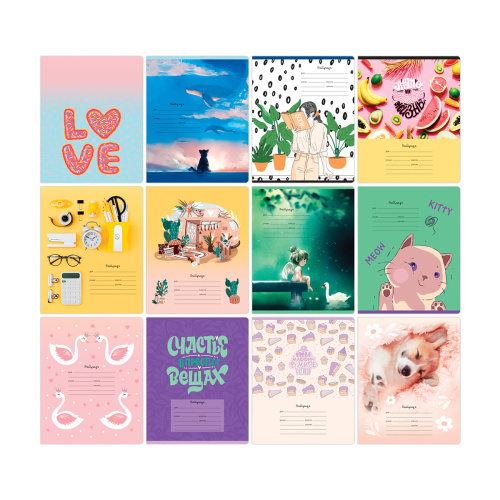 Тетрадь линия 18л. BG Mix-12. Девочки