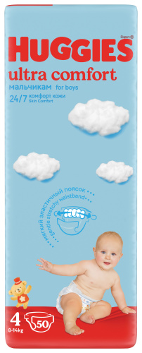 Подгузники Huggies Ultra Comfort Jumbo 4 для мальчиков 50шт