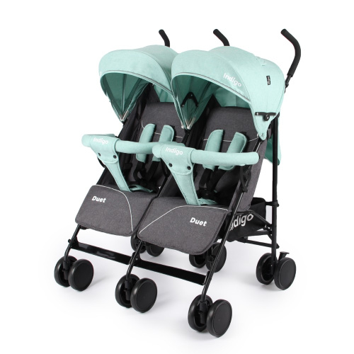 Коляска-трость для двойни Duet(зеленый)