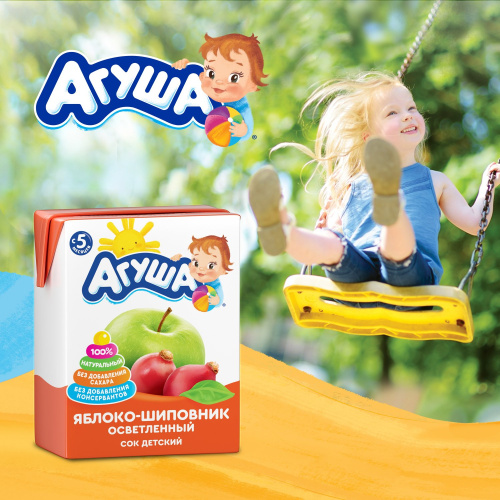 Сок Агуша яблоко, шиповник 20 0мл