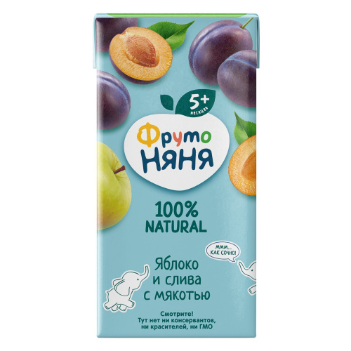 Нектар Фруто Няня яблоко, слива с мякотью 200 мл с 5 месяцев